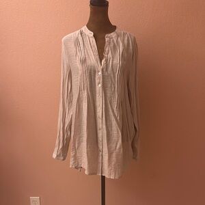 Nanette Lepore Cream Button Down Shirt with Relaxed Fit